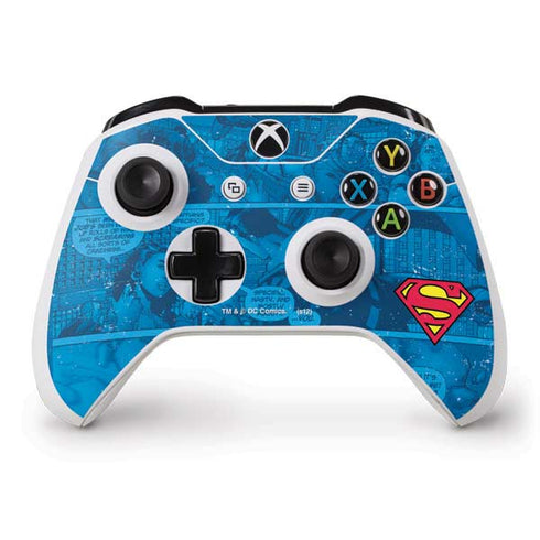 DC Comics Superman Logo Background Pattern Xbox One S Controller Skin