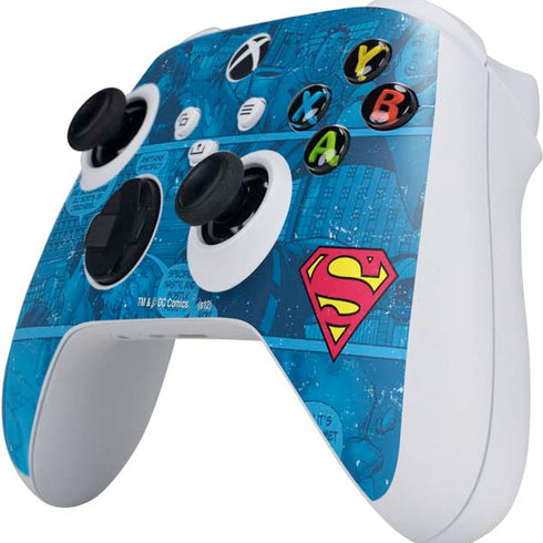 DC Comics Superman Logo Background Pattern Xbox Series S Controller Skin