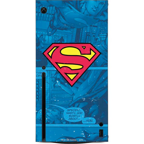 DC Comics Superman Logo Background Pattern Xbox Series X Console Skin