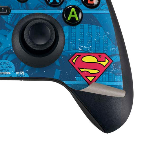 DC Comics Superman Logo Background Pattern Xbox Series X Controller Skin