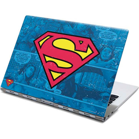 DC Comics Superman Logo Background Pattern Yoga 910 2-in-1 14in Touch-Screen Skin