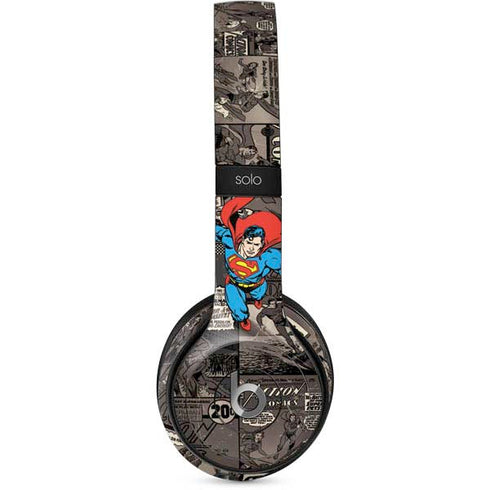 DC Comics Superman Vintage Action pose pattern Beats Solo 2 Wired Skin