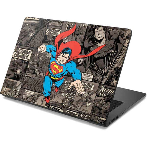 DC Comics Superman Vintage Action pose pattern Dell Chromebook Skin