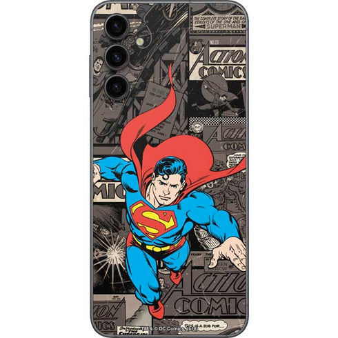 DC Comics Superman Vintage Action pose pattern Galaxy A14 5G Skin