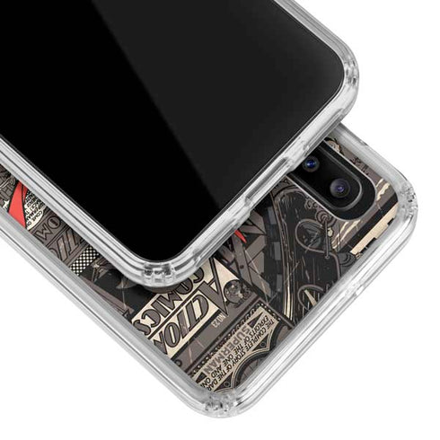DC Comics Superman Vintage Action pose pattern Galaxy A30 Clear Case