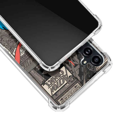 DC Comics Superman Vintage Action pose pattern Galaxy A54 5G Clear Case