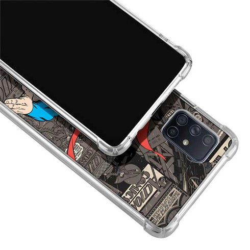 DC Comics Superman Vintage Action pose pattern Galaxy A71 5G Clear Case