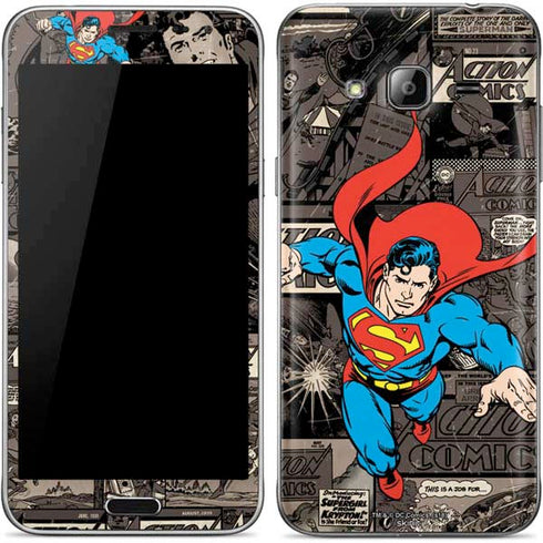 DC Comics Superman Vintage Action pose pattern Galaxy J3 Skin