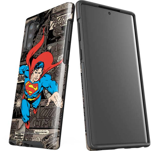 DC Comics Superman Vintage Action pose pattern Galaxy Note 10 Pro Case