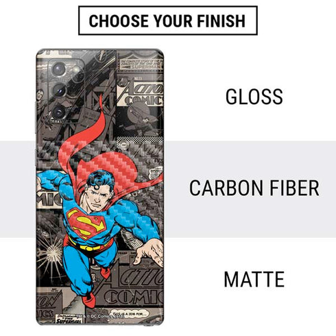 DC Comics Superman Vintage Action pose pattern Galaxy Note20 5G Skin