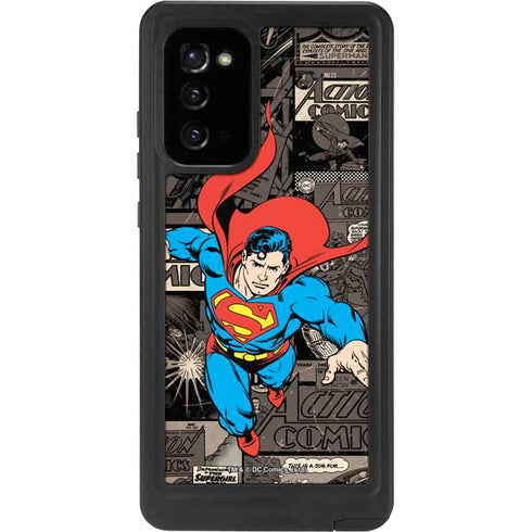 DC Comics Superman Vintage Action pose pattern Galaxy Note20 5G Waterproof Case