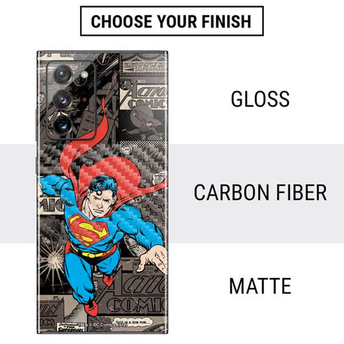 DC Comics Superman Vintage Action pose pattern Galaxy Note20 Ultra 5G Skin