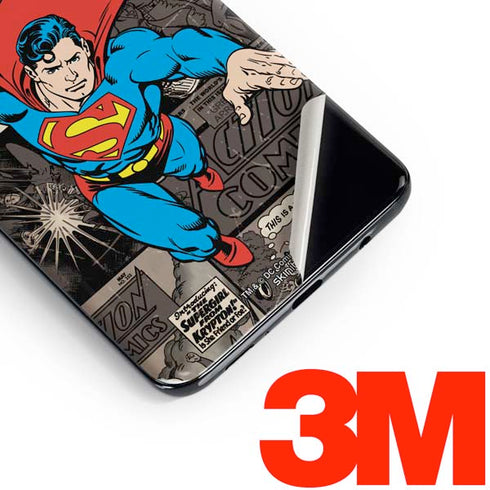 DC Comics Superman Vintage Action pose pattern Galaxy S10 Plus Skin