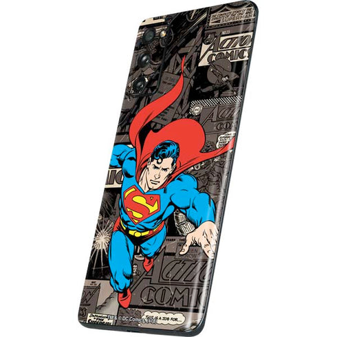 DC Comics Superman Vintage Action pose pattern Galaxy S20 Fan Edition Skin