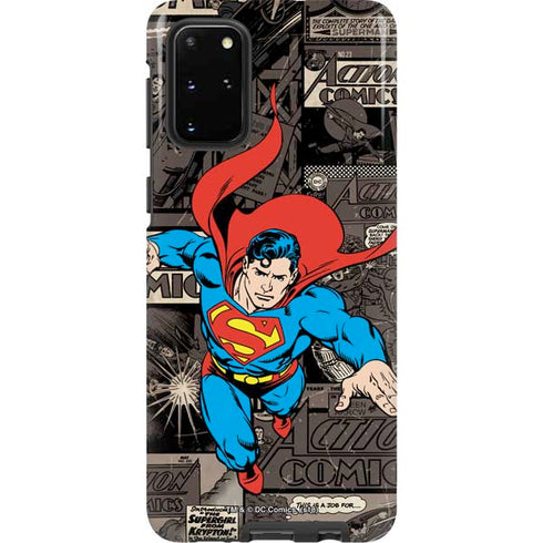 DC Comics Superman Vintage Action pose pattern Galaxy S20 Plus Pro Case
