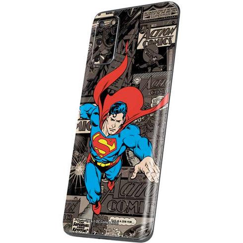 DC Comics Superman Vintage Action pose pattern Galaxy S20 Plus Skin