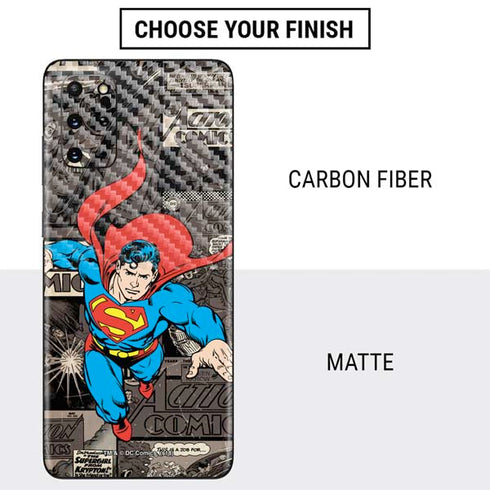 DC Comics Superman Vintage Action pose pattern Galaxy S20 Plus Skin
