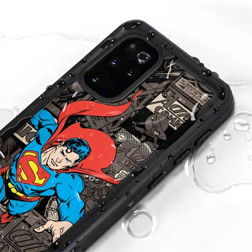 DC Comics Superman Vintage Action pose pattern Galaxy S20 Plus Waterproof Case