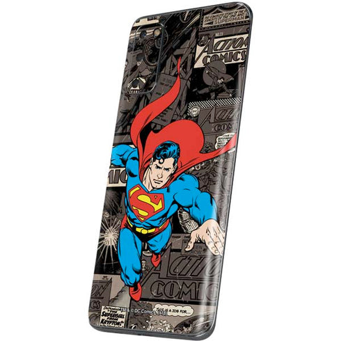 DC Comics Superman Vintage Action pose pattern Galaxy S20 Skin