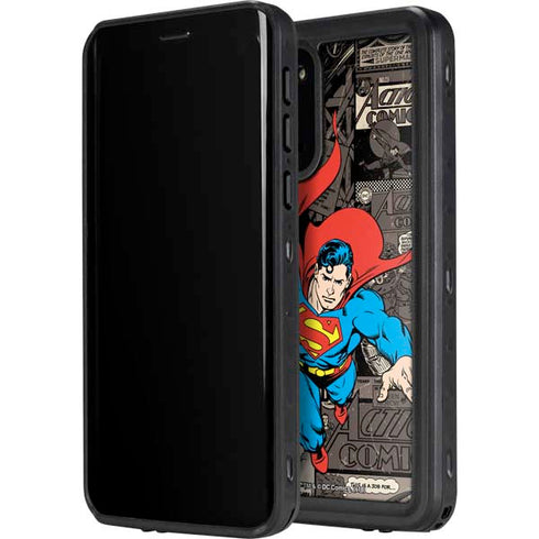 DC Comics Superman Vintage Action pose pattern Galaxy S20 Waterproof Case