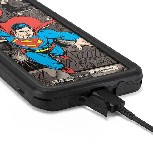 DC Comics Superman Vintage Action pose pattern Galaxy S20 Waterproof Case