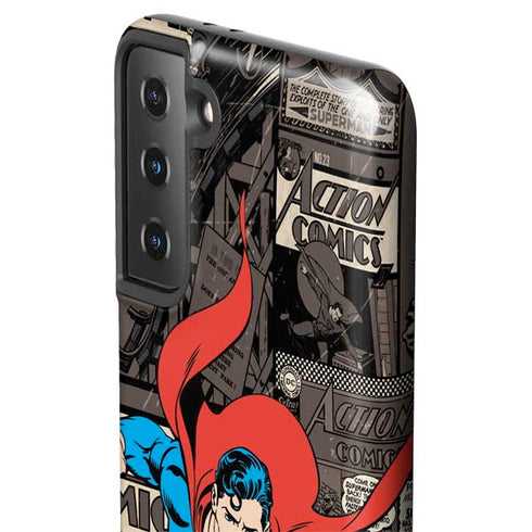 DC Comics Superman Vintage Action pose pattern Galaxy S21 FE Pro Case