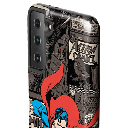 DC Comics Superman Vintage Action pose pattern Galaxy S21 Plus 5G Pro Case