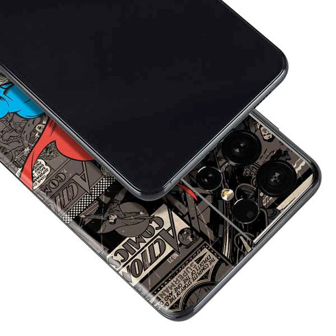 DC Comics Superman Vintage Action pose pattern Galaxy S21 Ultra 5G Skin