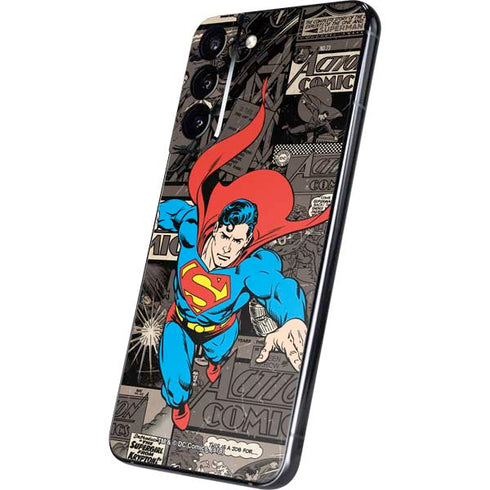 DC Comics Superman Vintage Action pose pattern Galaxy S22 Plus Skin