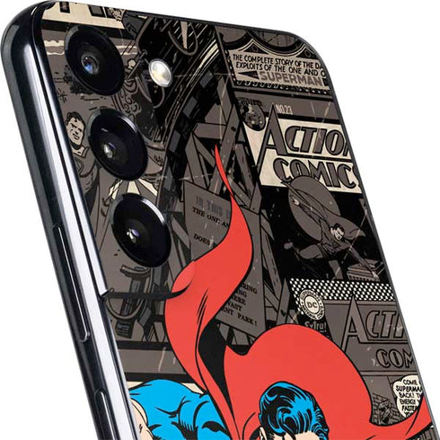 DC Comics Superman Vintage Action pose pattern Galaxy S22 Plus Skin