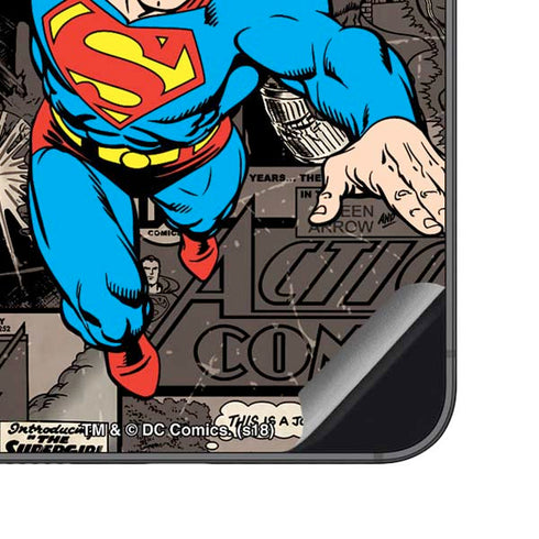 DC Comics Superman Vintage Action pose pattern Galaxy S23 FE Skin