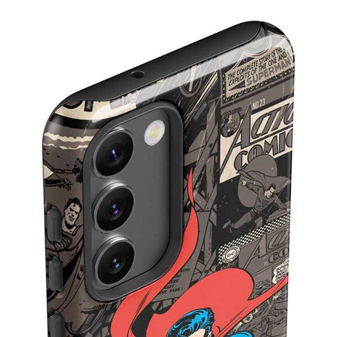 DC Comics Superman Vintage Action pose pattern Galaxy S23 Plus Pro Case