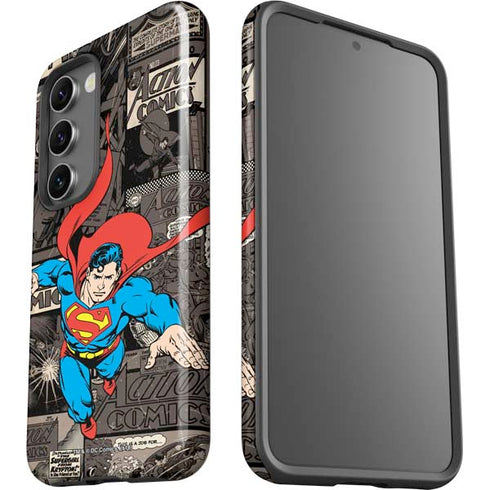 DC Comics Superman Vintage Action pose pattern Galaxy S23 Pro Case