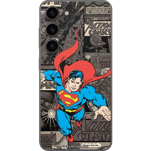 DC Comics Superman Vintage Action pose pattern Galaxy S23 Skin