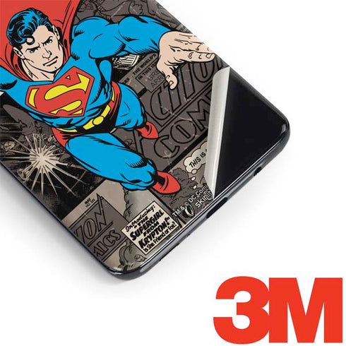 DC Comics Superman Vintage Action pose pattern Galaxy S9 Plus Skin