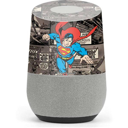 DC Comics Superman Vintage Action pose pattern Google Home Skin