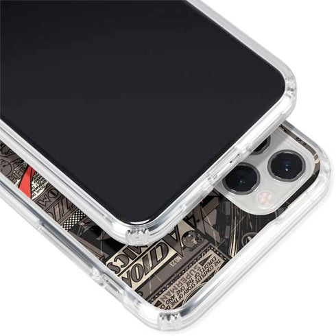 DC Comics Superman Vintage Action pose pattern iPhone 11 Pro Clear Case