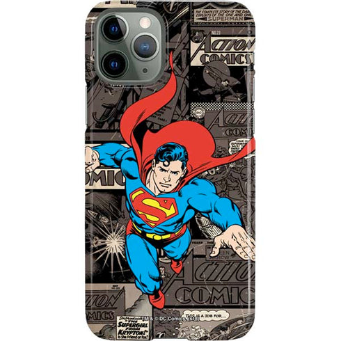 DC Comics Superman Vintage Action pose pattern iPhone 11 Pro Lite Case