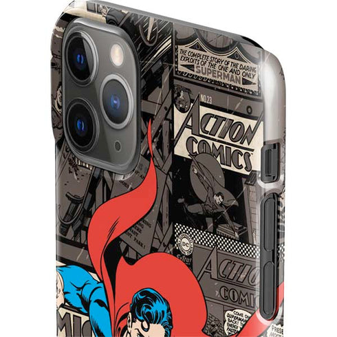 DC Comics Superman Vintage Action pose pattern iPhone 11 Pro Lite Case