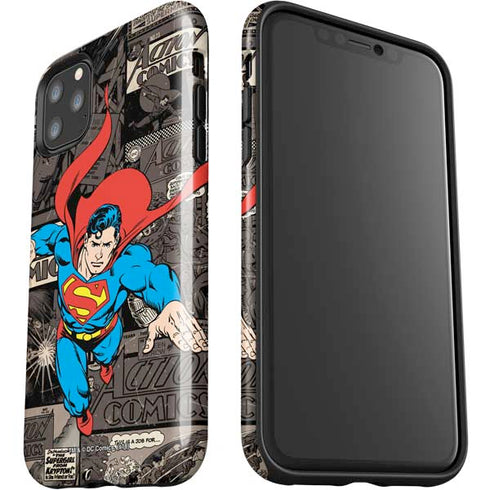 DC Comics Superman Vintage Action pose pattern iPhone 11 Pro Max Impact Case