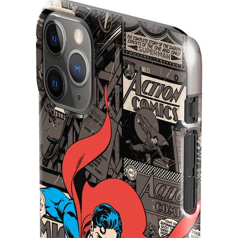 DC Comics Superman Vintage Action pose pattern iPhone 11 Pro Max Lite Case