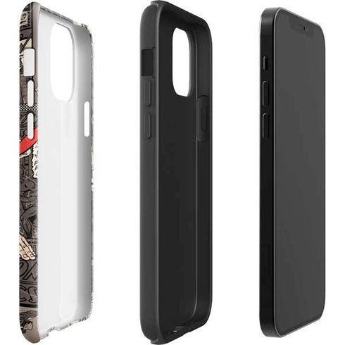 DC Comics Superman Vintage Action pose pattern iPhone 12 Impact Case