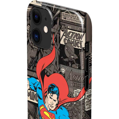 DC Comics Superman Vintage Action pose pattern iPhone 12 Mini Lite Case