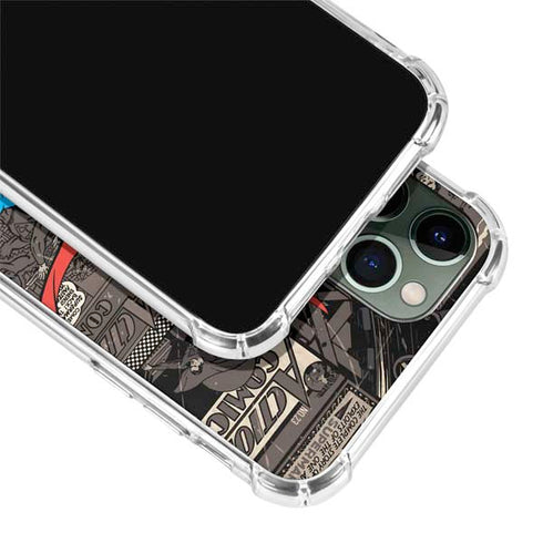 DC Comics Superman Vintage Action pose pattern iPhone 12 Pro Clear Case
