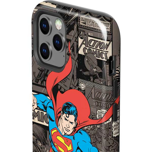 DC Comics Superman Vintage Action pose pattern iPhone 12 Pro Impact Case