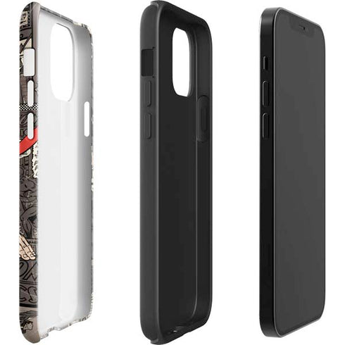 DC Comics Superman Vintage Action pose pattern iPhone 12 Pro Impact Case