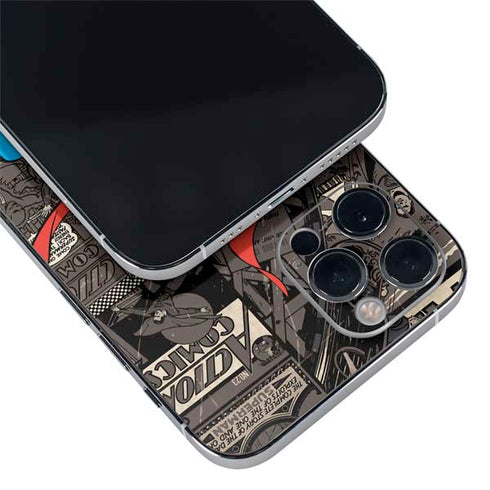 DC Comics Superman Vintage Action pose pattern iPhone 12 Pro Skin