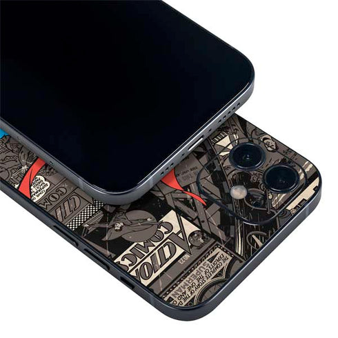 DC Comics Superman Vintage Action pose pattern iPhone 12 Skin