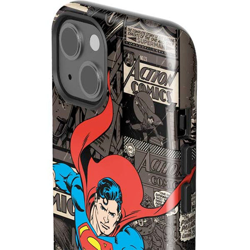 DC Comics Superman Vintage Action pose pattern iPhone 13 Impact Case