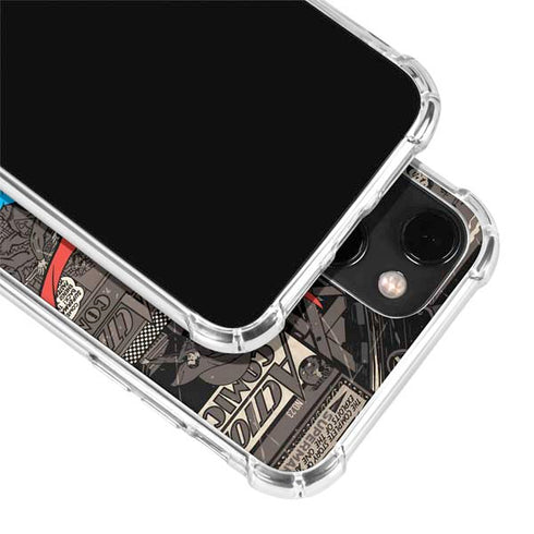 DC Comics Superman Vintage Action pose pattern iPhone 14 Plus Clear Case
